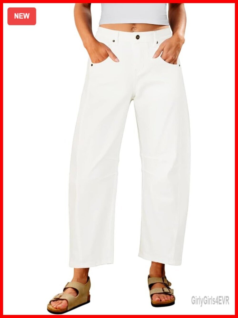 High Waisted Barrel Jeans Baggy Cropped Distressed Wide Leg Denim Trousers with